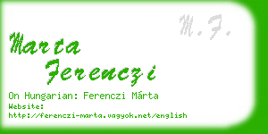 marta ferenczi business card