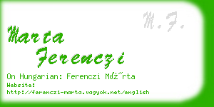 marta ferenczi business card